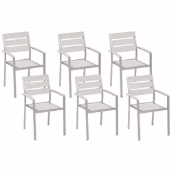 Set of 6 Garden Chairs VERNIO White