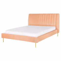 Bed Velvet MARVILLE 160 x 200 cm (EU King Size) Peach Pink