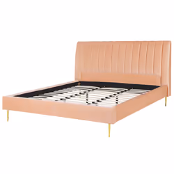 Bed Velvet MARVILLE 180 x 200 cm (EU Super King) Peach Pink