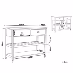 Kitchen Trolley NAVARINO Wood Grey