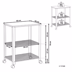 Kitchen Trolley BOLZANO Brown/ Black
