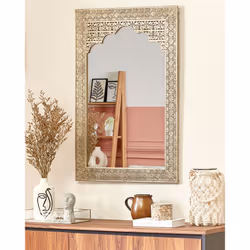 Wall Mirror PALI 60 cm 90 cm Metal Gold - Additional view 4