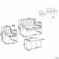 Garden Lounge Set with Table 4 Seater MINORI PE Rattan Beige