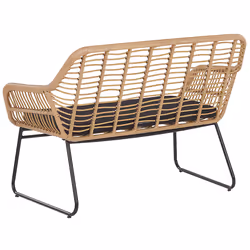 Garden Lounge Set with Table 4 Seater MINORI PE Rattan Beige - Additional view 5