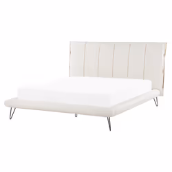 Bedroom Set Faux Leather BETIN 160 x 200 cm (EU King Size) Cream