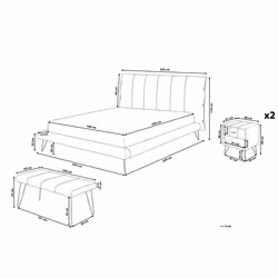Bedroom Set Faux Leather BETIN 180 x 200 cm (EU Super King) Cream