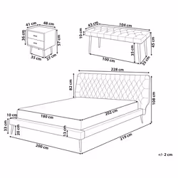 Bedroom Set Faux Leather ESSONNE 180 x 200 cm (EU Super King) Grey
