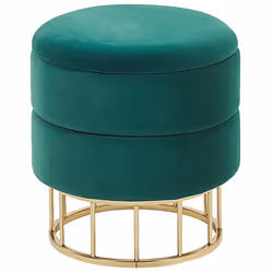 Storage Pouffe ELGIN Velvet Dark Green 37 cm 37 cm 42 cm