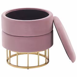 Storage Pouffe ELGIN Velvet Pink 37 cm 37 cm 42 cm