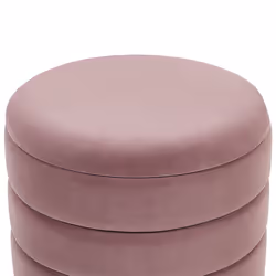 Set of 2 Storage Pouffes GARLAND Velvet Pink 40/33 cm 40/33 cm 44/38 cm - Additional view 4