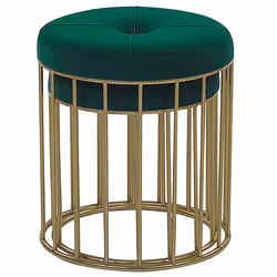 Set of 2 Footstools LUBBOCK Velvet Dark Green