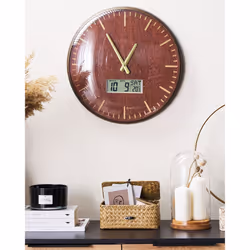Wall Clock BRUGG 43 cm Golden Brown