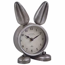 Iron Table Clock Bunny Silver THUSIS