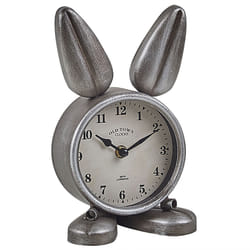 Iron Table Clock Bunny Silver THUSIS