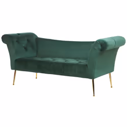 Chaise Longue NANTILLY Velvet Dark Green