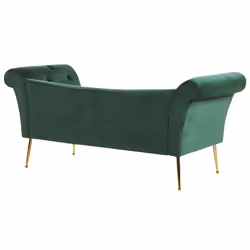 Chaise Longue NANTILLY Velvet Dark Green - Additional view 4