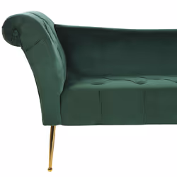 Chaise Longue NANTILLY Velvet Dark Green - Additional view 5