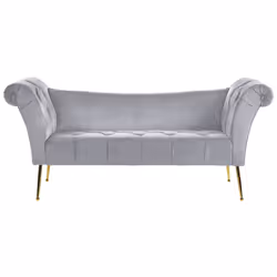 Chaise Longue NANTILLY Velvet Light Grey