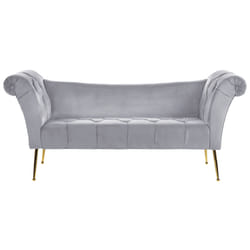 Chaise Longue NANTILLY Velvet Light Grey