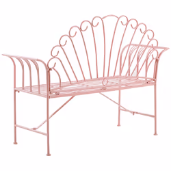 Garden Bench CAVINIA 125 cm Metal Pink