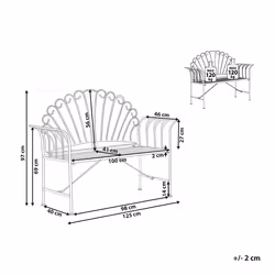 Garden Bench CAVINIA 125 cm Metal Pink