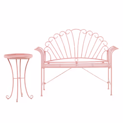 Bistro Set CAVINIA Metal Pink