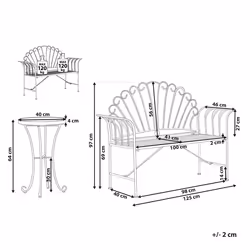 Bistro Set CAVINIA Metal Pink