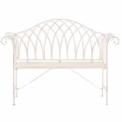 Garden Bench MILAZZO 130 cm Metal White