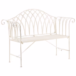 Garden Bench MILAZZO 130 cm Metal White