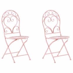 Set of 2 Garden Chairs ALBINIA Metal Pink