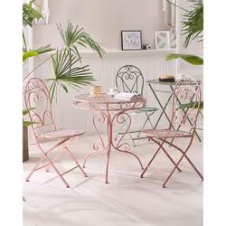 Set of 2 Garden Chairs ALBINIA Metal Pink