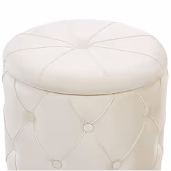 Set of 2 Storage Pouffes PUEBLO Velvet White 40/33 cm 40/33 cm 44/36 cm - Additional view 4