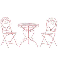 Bistro Set Folding ALBINIA Metal Pink