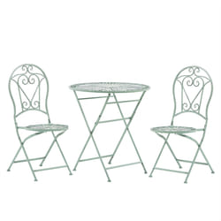 Bistro Set Folding TRENTO Metal Light Green