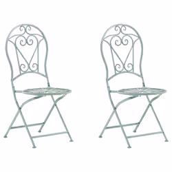 Set of 2 Garden Chairs TRENTO Metal Light Green
