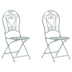 Set of 2 Garden Chairs TRENTO Metal Light Green