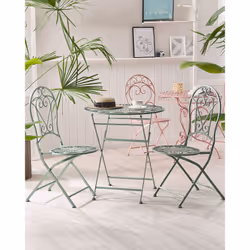 Set of 2 Garden Chairs TRENTO Metal Light Green