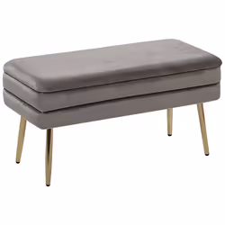 Storage Bench DURHAM Velvet Grey
