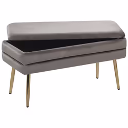 Storage Bench DURHAM Velvet Grey