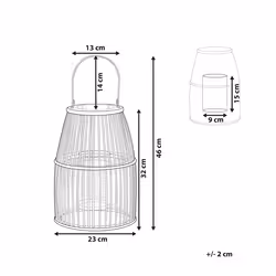 Lantern HOSTE Bamboo Wood 32 cm Beige