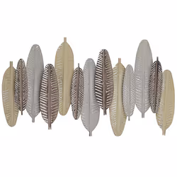 Wall Decor Feather ANTIMONY Metal 37 cm Silver