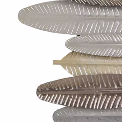 Wall Decor Feather ANTIMONY Metal 37 cm Silver