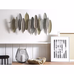 Wall Decor Feather ANTIMONY Metal 37 cm Silver