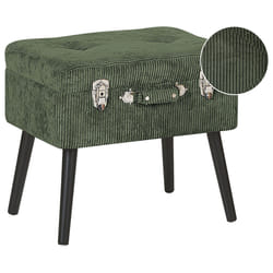 Storage Stool MALLARD Corduroy Dark Green