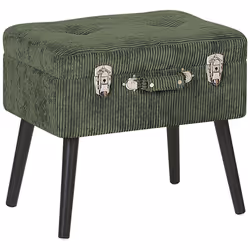 Storage Stool MALLARD Corduroy Dark Green
