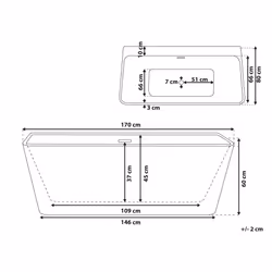 Bathtub HASSEL 1700 x 800 mm White