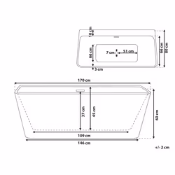 Bathtub HASSEL 1700 x 800 mm Black