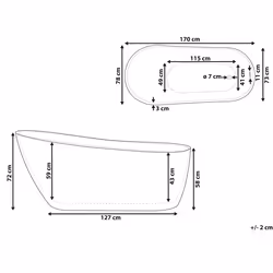 Freestanding Bathtub SOLARTE 1700 x 780 mm White