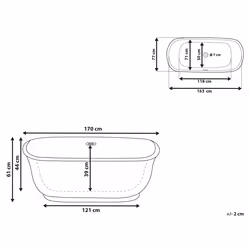 Freestanding Bathtub TESORO 1700 x 770 mm Red