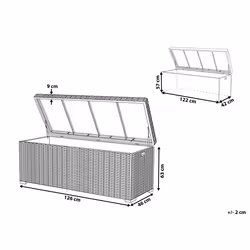 Storage Box MODENA PE Rattan 126 cm 46 cm Taupe